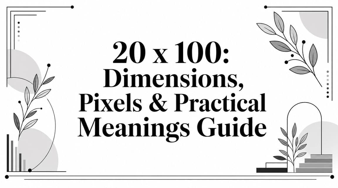20 x 100: Dimensions, Pixels & Practical Meanings Guide
