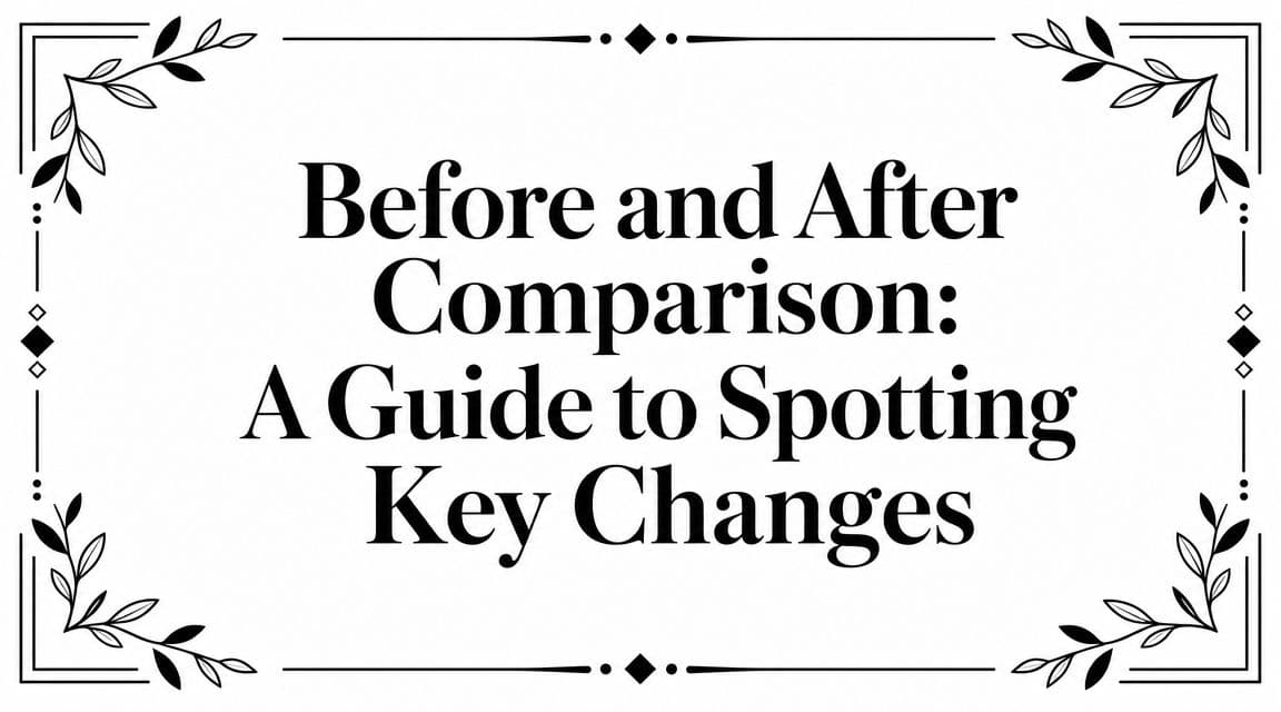 Before and After Comparison: A Guide to Spotting Key Changes