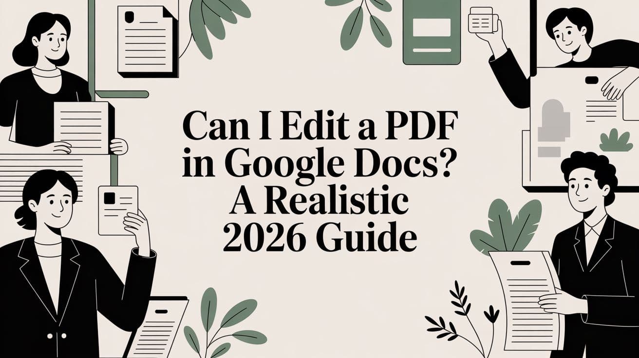 Can I Edit a PDF in Google Docs? A Realistic 2026 Guide