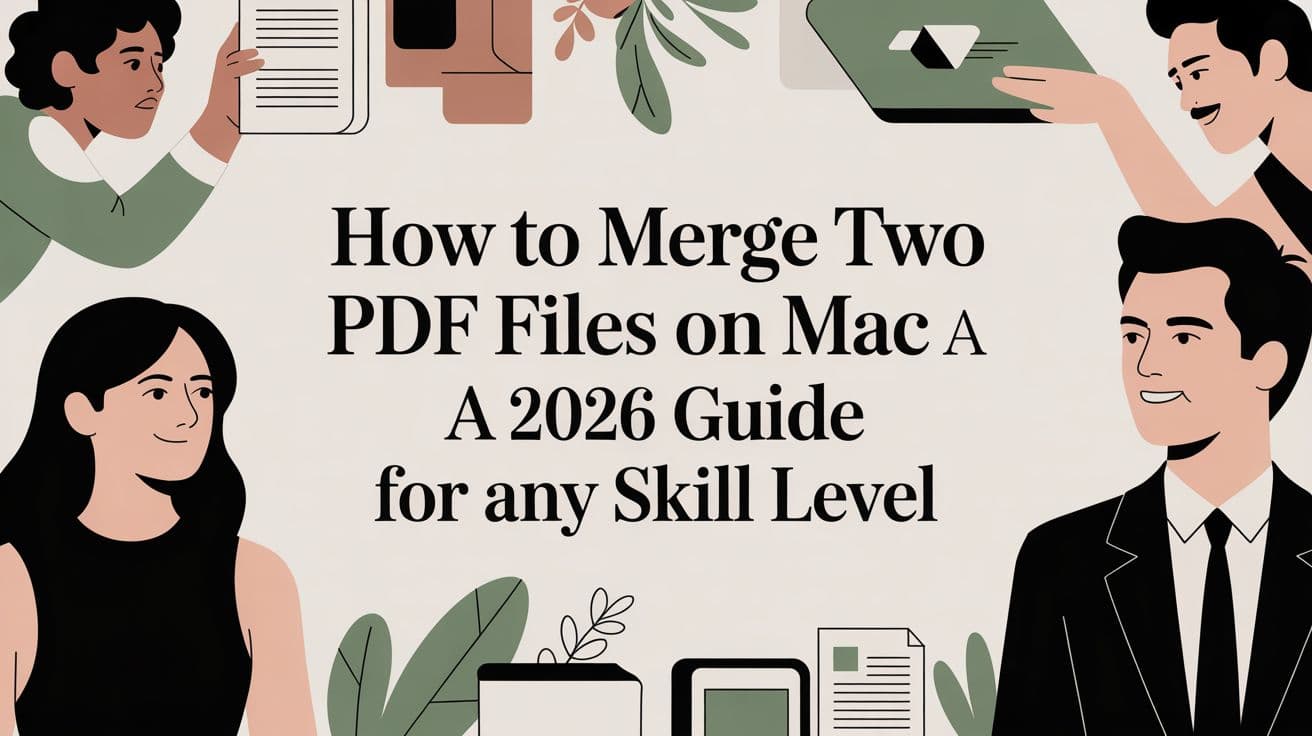 How to Merge Two PDF Files on Mac A 2026 Guide for Any Skill Level