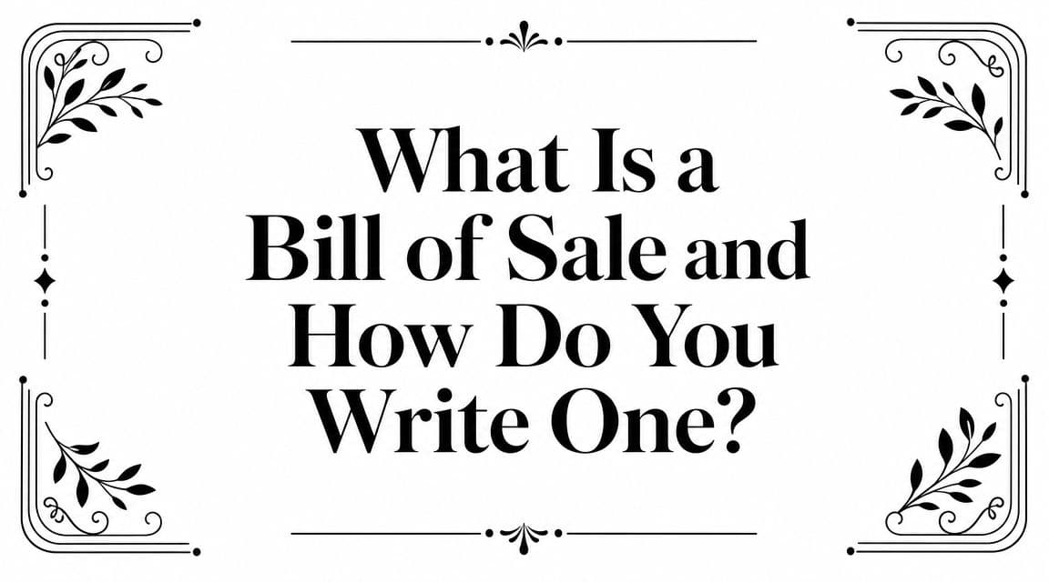 What Is a Bill of Sale and How Do You Write One?